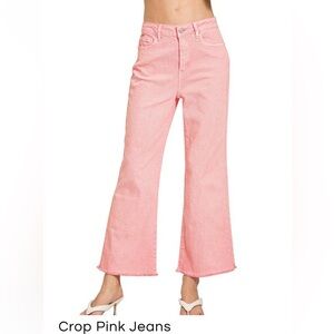 Zenana Pink Flare Jeans